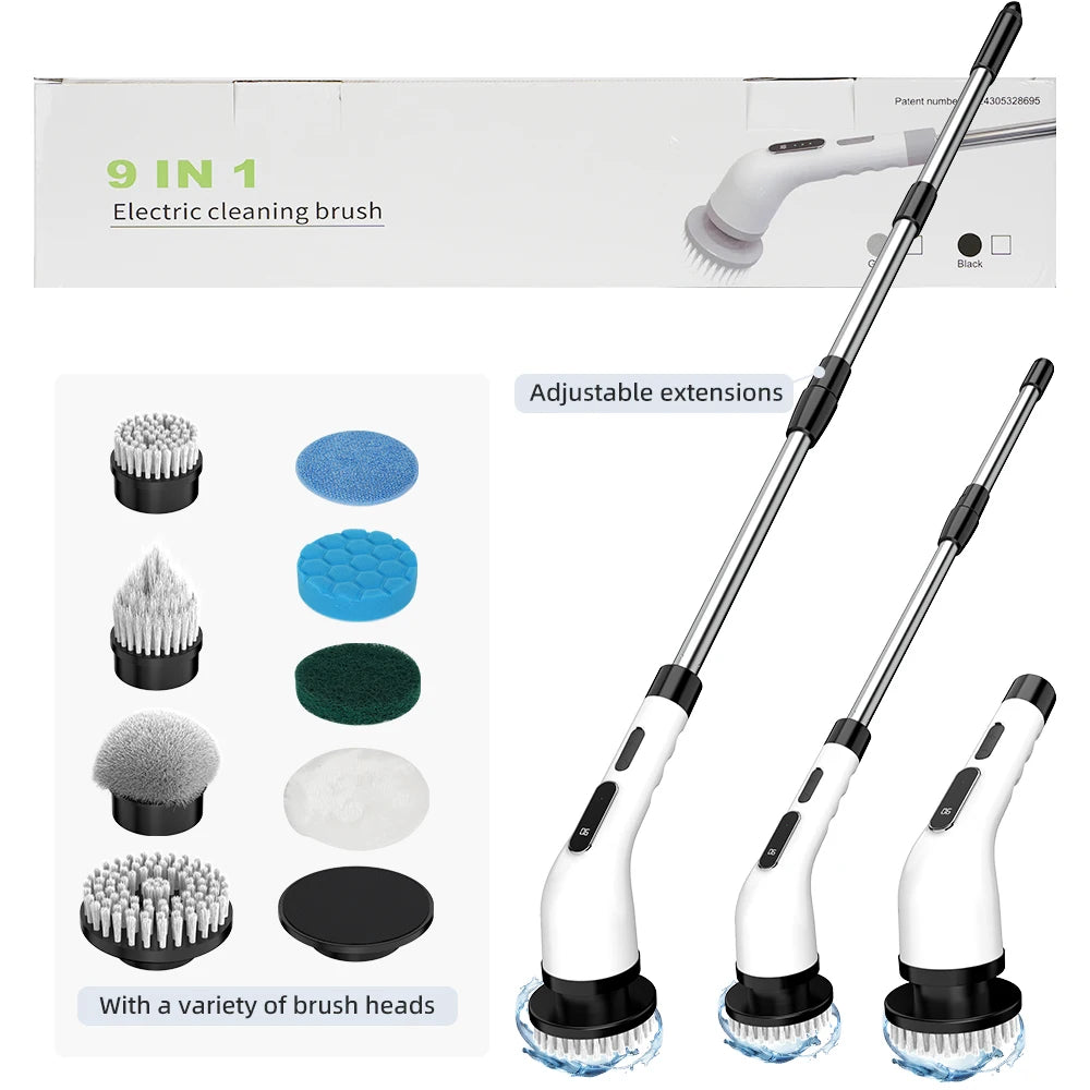 Powerful 9-in-1 Cordless Electric Brush